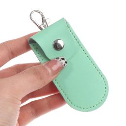 1pc Pouch Bag Case Leather Key Ring Holder Protective Cover For Usb Flash Drive Pendrive Memory Stick OTG U Disc Storage Bags