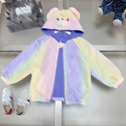 Top designer baby clothes kids Long sleeved Hooded Jacket Doll Hat Design overcoat Size 90-160 CM Colorful letter printing coat July30