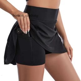 Lululemo Designer Short Women Pleated Yoga Culottes Fiess Yoga Shirts Quick-Drying Running Female Running Sports Tennis Skirt 6692