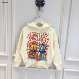 Top designer baby clothes high quality kids hoodies Long sleeved sweater Size 100-160 CM Cartoon cat print sweatshirts Mar08