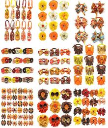 Dog Apparel 50pcs Thanksgiving Accessories Pumpkin Turkey Fall Pet Cat Bow Ties Small Middle Large Grooming7571218