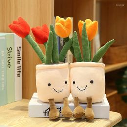 Decorative Flowers Simulated Flower Stuffed Toy Home Decoration Cute Carton Bonsai Children's Room Decor Plush Potted Plants Girls Gift