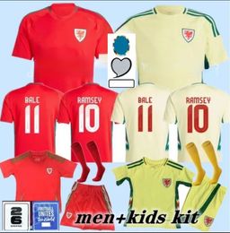 2024 2025 Wales Soccer Jersey 24/25 Home Red ALLEN BALE RAMSEY Shirt National Team JAMES WILSON BROOKS GIGGS AWAY Men Kids Kit Football Uniform