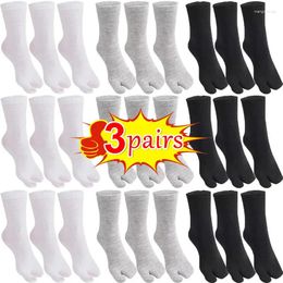 Men's Socks 1-3pairs Japanese Unisex Cotton Soft Fibre Two Finger Kimono Flip Flop Sandal Split Anti Friction Supplies Shoe Decoration