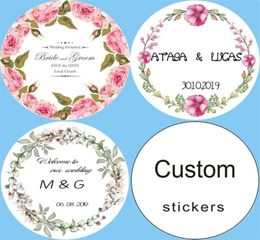 100 customizable Personalised birthday gift box tags candy gift stickers logo invitations wedding stickers custom add your name2443885341