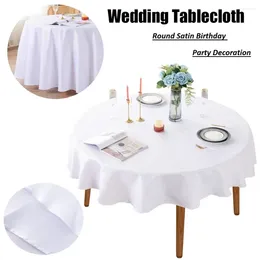 Table Cloth Solid Color Satin Tablecloth Simple White Round For El Birthday Wedding Banquet Restaurant Festival Party
