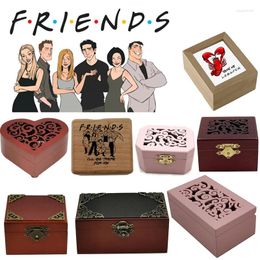 Decorative Figurines Sitcom Friends Wooden Music Box DIY Musical I Will Be There For You Mechanical Friendship Souvenir Christmas Party Year
