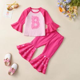 Clothing Sets Toddler Girls Long Sleeve Letter Print Sweatshirt Tops Pants 2PCS Outfits Clothes Set For Kids Autumn Winter Christmas Costume