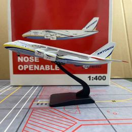 Aircraft Modle Diecast Metal Alloy 1 400 Scale Antonov An-124 NOSE OPENABLE Transport Aircraft AN124 UR-82027 Aeroplane Model Toy For Collection Y240522