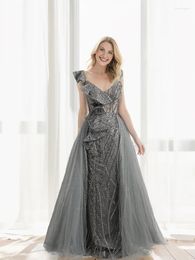 Party Dresses Women's Elegant Evening Luxury Mermaid Dress With Beaded Over Skirt Plus Size Rufflrd Women Wedding Gown