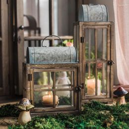 Candle Holders Wood Romantic Stand Elegant Lantern Simple Art Decoration Home Bougeoir Coffee Table Decor BK50ZT