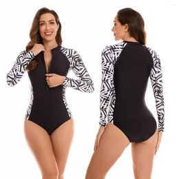 Women's Swimwear 2024 Sexy Summer Womens Rash Guard UPF 50 Swim Shirt One Piece Swimsuit Beach Wear Bodysuit Daving Bathing Suit