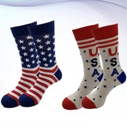 Women Socks 2Pairs Of American Flag Dress Home Long Stocking Thigh High Stockings Novelty Crew For Men And