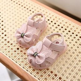 Summer Baby Girl Sandals 01 Year Old 2 Headed Soft Sole Walking Shoes 618 Months Princess 3 Baby Shoes 4 240507