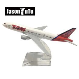 Aircraft Modle JASON TUTU 16cm Tam Airlines Boeing 777 Aeroplane Model Plane Model Aircraft Diecast Metal 1/400 Scale Planes Factory Wholesale Y240522RX8D