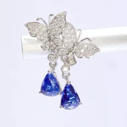 Stud Earrings SFL2024 Sapphire 18K Gold Jewelry Natural 1.30ct Cornflower Blue Gemstones For Women