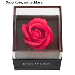 Decorative Objects Figurines Eternal Rose Jewellery Box Retaining Flower Ring Storage With Necklace Forever Love Girls Birthday Gift H240521 6YRD