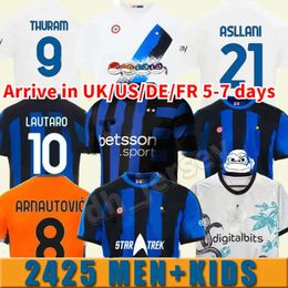 Tifosi Giocatore 23 24 LUKAKU LAUTARO InTErs MiLANS maglie da calcio ANNIVERSARIO CORREA DZEKO BARELLA SKRINIAR 2023 2024 BROZOVIC Maglia da calcio casa lontano da uomo kit per bambini