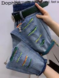 Women's Jeans Waist Daddy High For Women 2024 Summer Thin Ripped Straight Harem Loose Slimming Cropped Denim Pants Lady