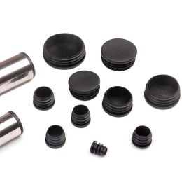 Black PE Plastic Round Pipe Plug Chair Non-Slip Feet Pads Sealing Plugs Cover 12mm 14mm 16mm 19mm 20mm 22mm 25mm 28mm 30mm-60mm