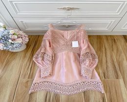 n fashion brand dress autumn and winter new holiday clothing series, water soluble lace lantern sleeve shoulder, short dress1742971