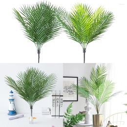 Decorative Flowers 50 Pcs Fake Plants Artificial Palm Tree Simulated Tropical Leaves Branches Without Flower Pot