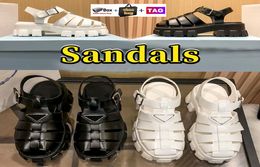 Rubber Sandals low heel Sandal chunky heels Black White Slides Luxury Women Shoes With BOX kitten Heel Fashion Slippers Med Slide 6298112