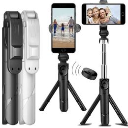 Selfie Monopods Portable Bluetooth selfie stick with tripod remote control shutter suitable for Android iPhone smartphone foldable selfie stick d240522