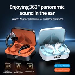YW02 Ear Hook Style Earphones Bluetooth 5.4 HiFi Sound Quality In Ear Headphones Long Battery Life Sports Gaming Wireless TWS Earhook Earphones
