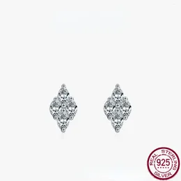 Stud Earrings S925 Silver Geometric Horse Eyes Zircon Stone Inlaid Unique And High End Design Earring Jewellery For Women