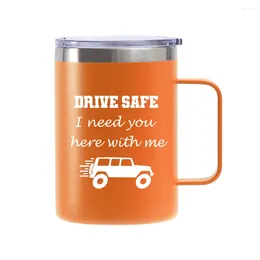 Mugs Fathers Day Drive Safe Tumbler Mug Stainless Steel Car Cup Gift For Him Boyfriend Husband Dad Couples Gifts Driver 16oz