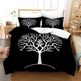 Bedding sets Big Tree Set 3D Print Single Twin Queen King Size World Bed Aldult Kid Bedroom Duvetcover Sets with case H240521 9Y3O