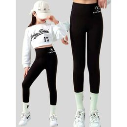 4-12 anni Legging invernali delle ragazze spesse veet a colori solidi pantaloni bambine sportive termiche l2405