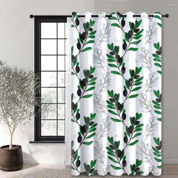 Curtain 1pc Digital Printing Emerald Green Leaves Balconies Living Rooms Thermal Insulation Sun Protection And Shading Curtains