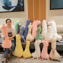 Plush Dolls Soft Long Alpaca Dinosaur Chicken Plush Sleeping Pillow Stuffed Leg-clamping Cushion Birthday Gift For Children Girls H240521