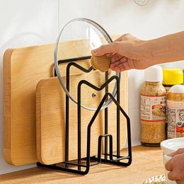 Kitchen Storage Rack Shelf Stand Multi Layer Space Saving Rustproof Cutting Board Practical Organizer Pot Lid Holder Iron Art Home