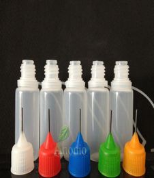 Whole 200pcs 5ml Plastic Needle Bottle PE Plastic Dropper Bottles With Metal Tips Cap E Liquid Needle Bottle Empty bottles3612395