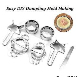 Baking Moulds Stainless Steel Dumpling Wrapper Cutter Easy Diy Mold Making Hine Cooking Pastry Tool Kitchen Tools Jiaozi Maker 220601 Dhvwd