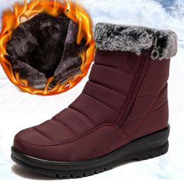 Boots Winter Snow Woman Warm Plush Waterproof Zip Women Platform Shoes Ladies Fashion Ankle Casual Female