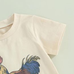 Clothing Sets Baby Boy Girl Summer Clothes Free Range Rooster Short Sleeve Shirt Solid Shorts Set Chicken Lover Gift Toddler Outfit