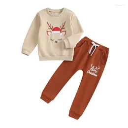 Clothing Sets Pudcoco Infant Kids Baby Boy Girl Christmas Clothes Set Deer Print Long Sleeve Round Neck Tops Elastic Waist Trousers 3-6T