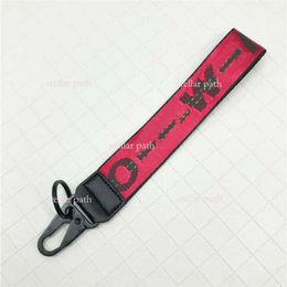 Offs Lanyards Key Keychains Chain Luxury Rings Clear Rubber Jelly Letter Print Keys Ring Fashion Men Women Canvas Keychain 893 675