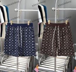 xinxinbuy Men women designer pant Pairs Letter floral printing Spring summer Casual pants Black blue white Coffee M-3XL