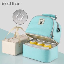 Diaper Bags Mummy Diaper backpack baby milk food heat storage bag heater with feeding bottle heat retention beverage cool travel backpack d240522