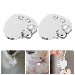 Dog Collars 10 Pcs Small Necklace Tag Pendant Label Pet Stainless Steel Id Tags Name For Pets