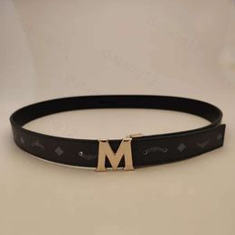 Mcm Belt2023 M Luxury Designer Belt Buckle Fashion Mcmc Belt Genuine Leather Women Belts For Men Letter Double Big Gold Silver Classical 305