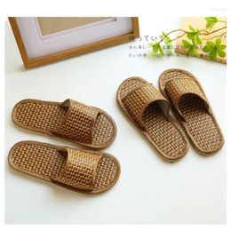 Slippers Rattan Straw Men's And Women's Running Bamboo RattanSummer Sandals Natural Tropical Couple's Home