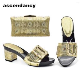 Dress Shoes Arrival Italian And Bags To Match Nigerian Shoe With Bag Set Decorated Rhinestone Women Super BigSize43 1