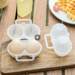 Storage Bottles Egg Box 2 Grids Portable Holder Container Creative With Fixed Handle For Kitchen Camping Picnc