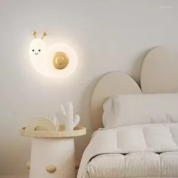 Wall Lamp Cute Snail Lamps LED Children's Room Warm Romantic Cream Style Baby Nursery Boy Girl Bedroom Bedside Lights